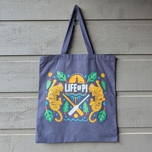 NWOT Life of Pi Tigers Navy Blue Tote Bag